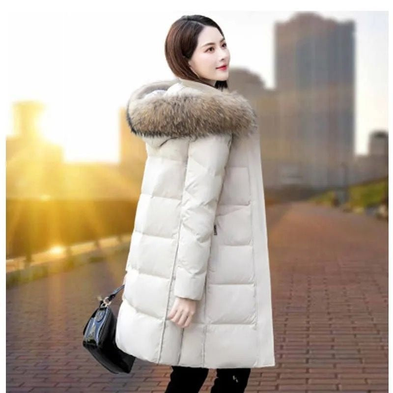 Mid-Length Women's Temperament Coat With Plush Finish