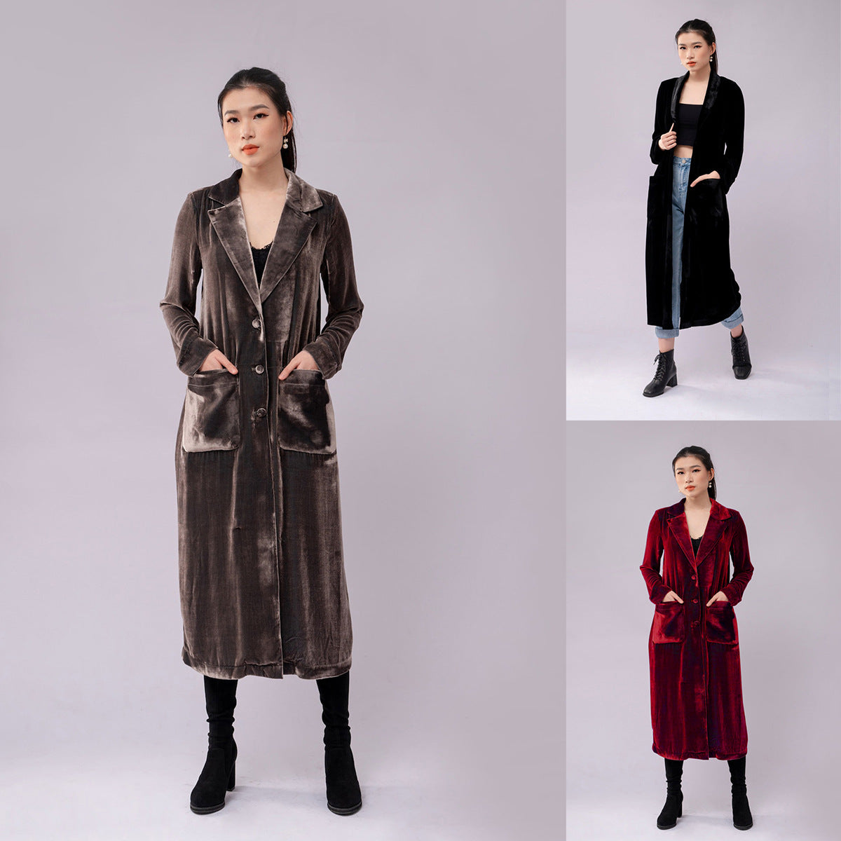 Velvet Overcoat For Women With Soft Luxe Finish And Comfort