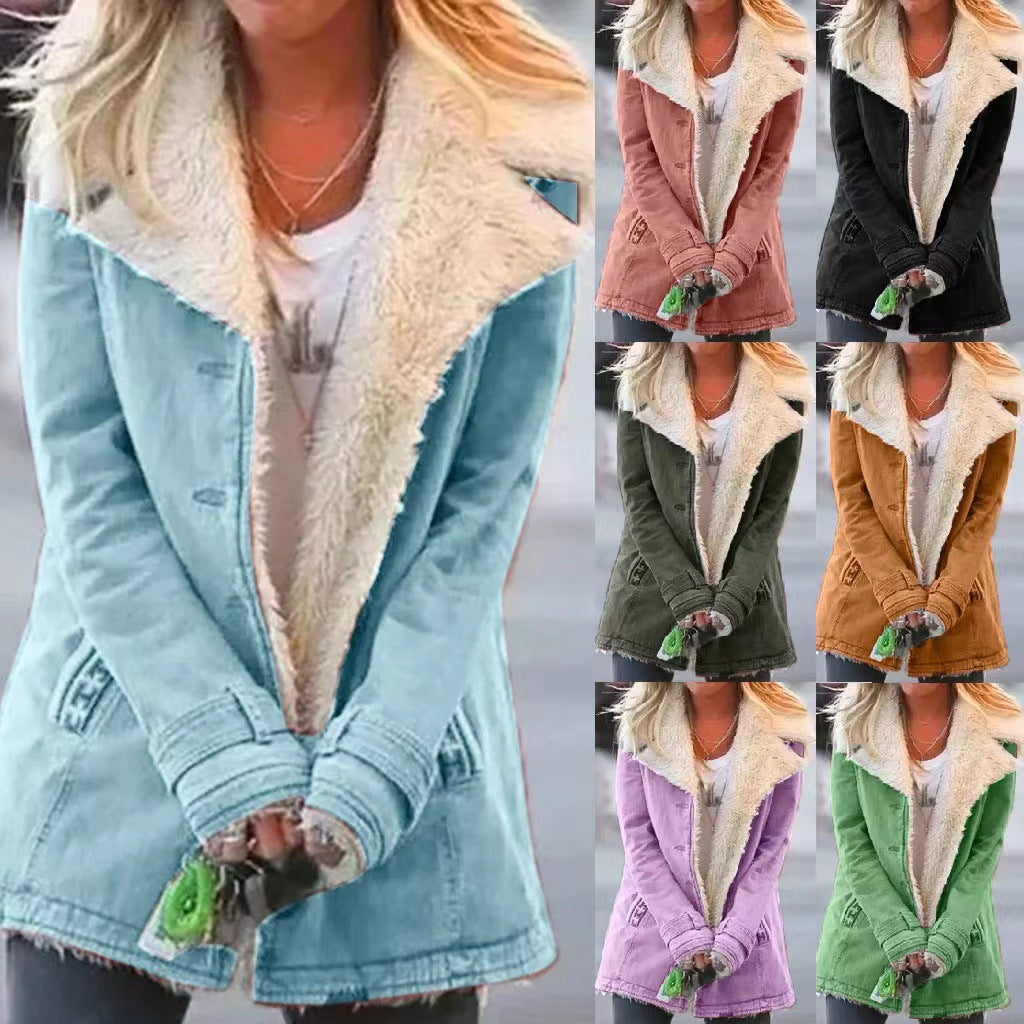 Women's Cozy Fleece Cotton-Padded Jacket With Multiple Color Options