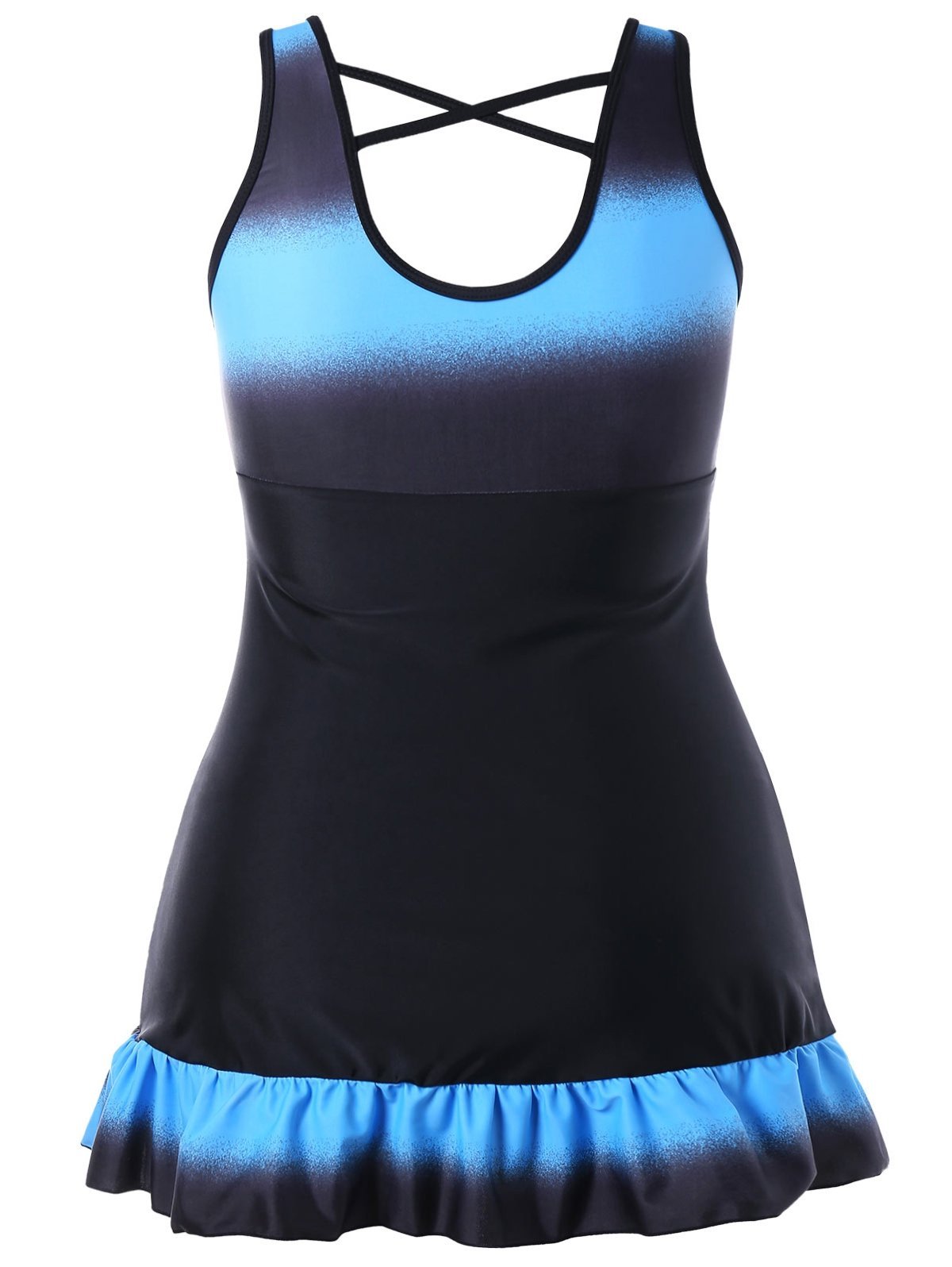 Plus Size Skirted Tankini With Boyshorts