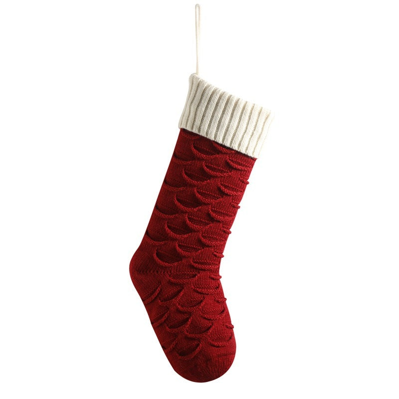 Christmas Stockings with Traditional Knit Style and Ribbed Cuff