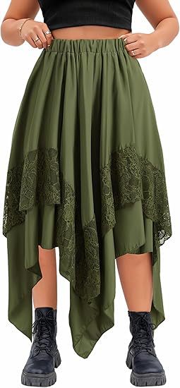 Renaissance-style Pleated Half-skirt With Asymmetrical Pointed Hem Ethereal And Fairy-like