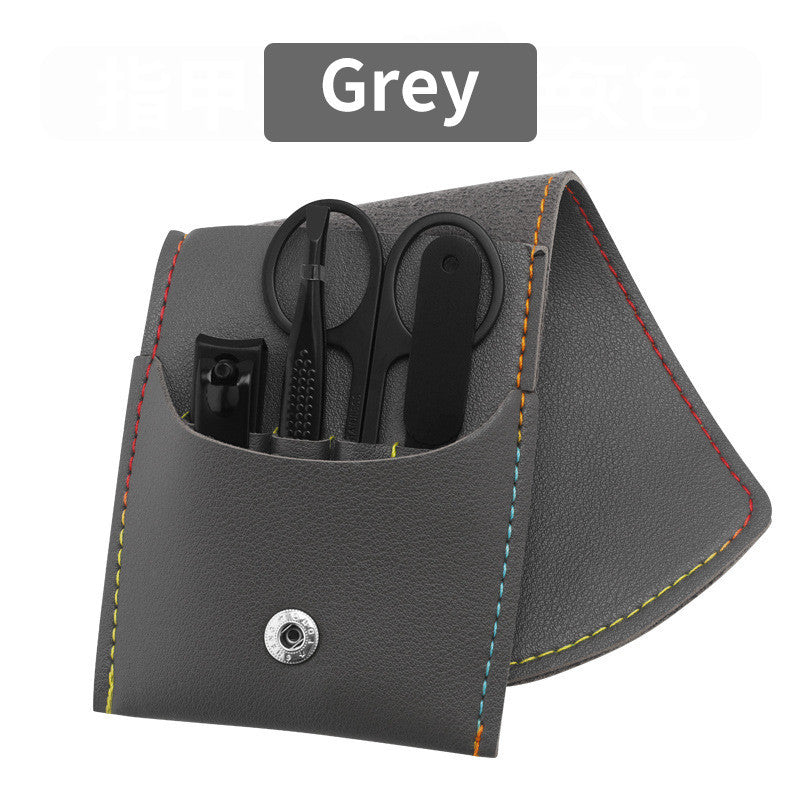 16 Piece Nail Grooming Kit with Portable Foldable Case-Gray-Theone Apparel