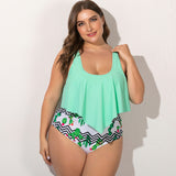 Women's Plus Size Two Piece Peach Themed Swimsuit