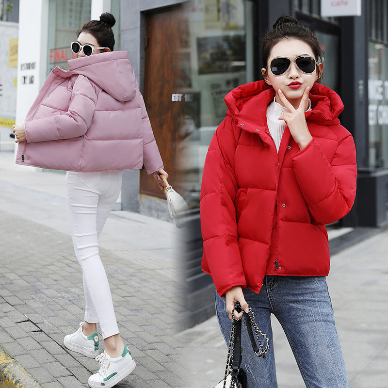 Hooded Slim Petite Down Padded Bread Style Coat For Women
