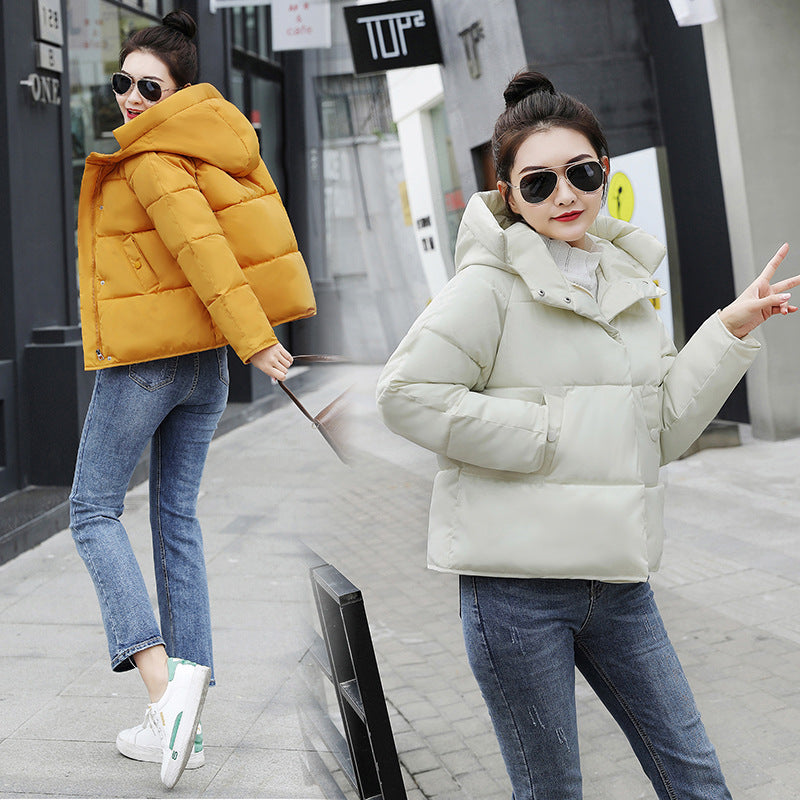 Hooded Slim Petite Down Padded Bread Style Coat For Women