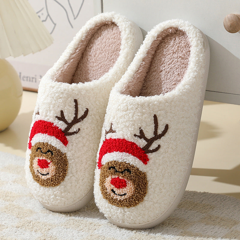 Fleece Lined Soft Slip On Closed Toe House Shoes for Christmas