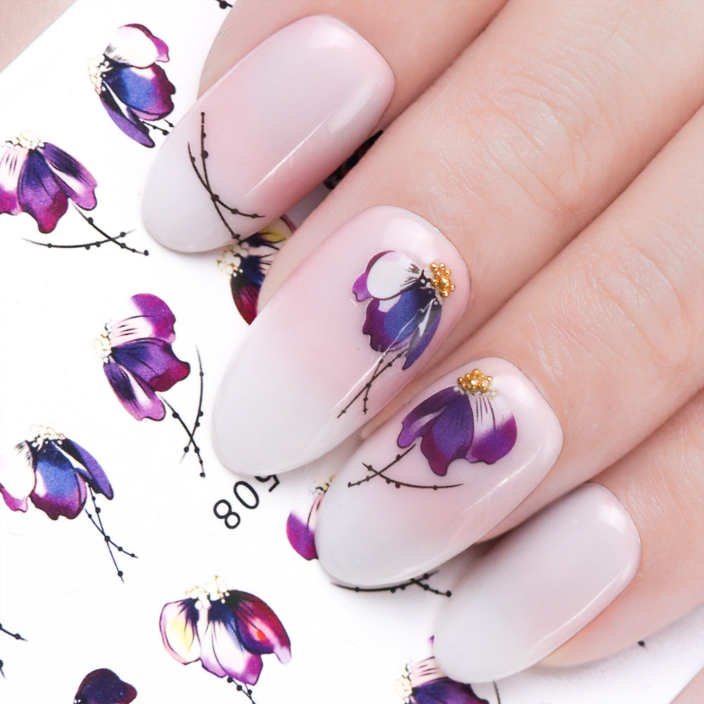 Women's Floral Nail Stickers for Accent Nails and False Nails