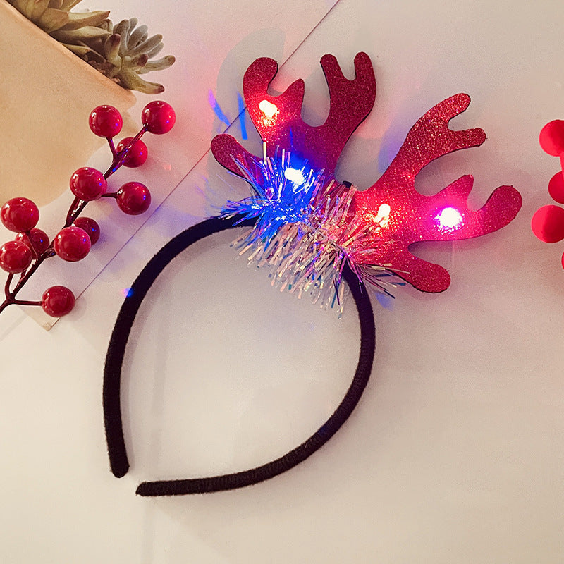 Christmas Tree Headband Hat with LED String Lights