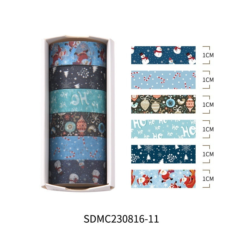 Washi -tape met kerstthema en kerstcadeau -inpaktape