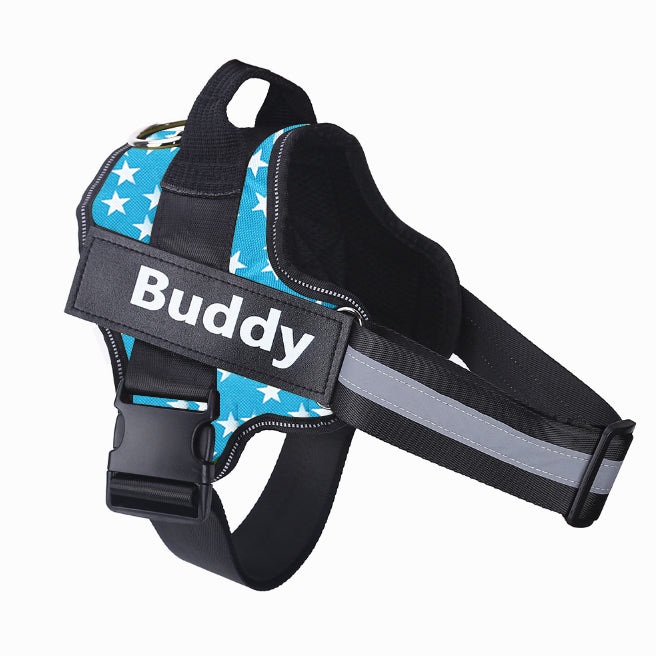 Personalized No Pull Reflective Dog Harness With Custom Patch