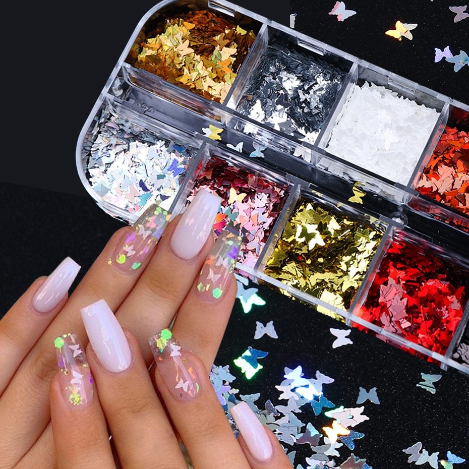 Butterfly Sticker Square BOLT FALSE NAILS SET