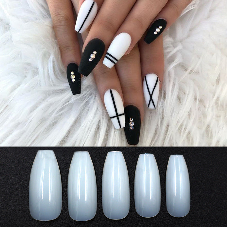 Glossy Metallic Coffin Shaped Complete Nail Set (500pcs)