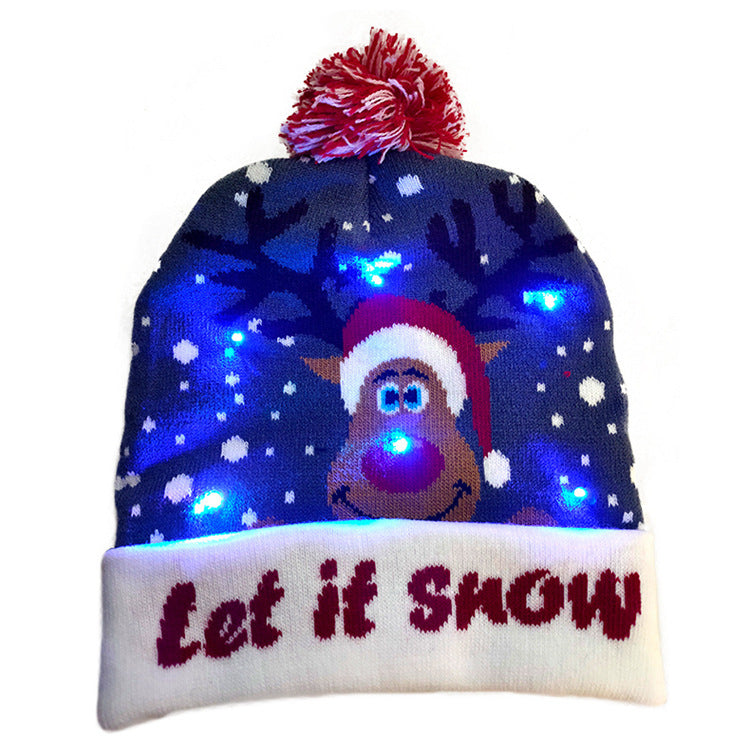 Festive Winter Christmas Toboggan Hat with Puffball