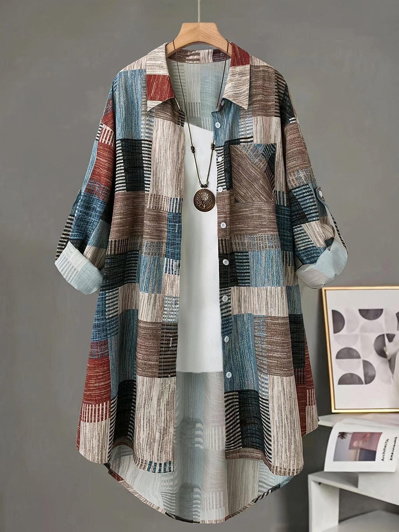 Retro Color-block Casual Outdoor Clothingfresh Comfortable And Stylish