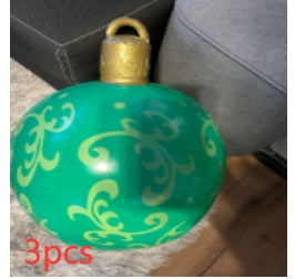 60 Centimeter Hanging Oversized PVC Christmas Ornaments for Exterior Decor-Green-Theone Apparel