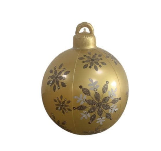 60 Centimeter Hanging Oversized PVC Christmas Ornaments for Exterior Decor-Hard yellow-Theone Apparel