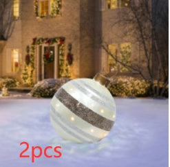60 Centimeter Hanging Oversized PVC Christmas Ornaments for Exterior Decor-Striped cloth-Theone Apparel