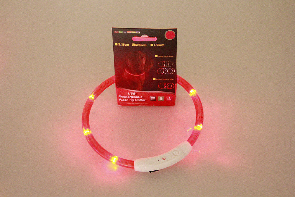 USB Rechargeable Flashing Pet Collar For Night Safety