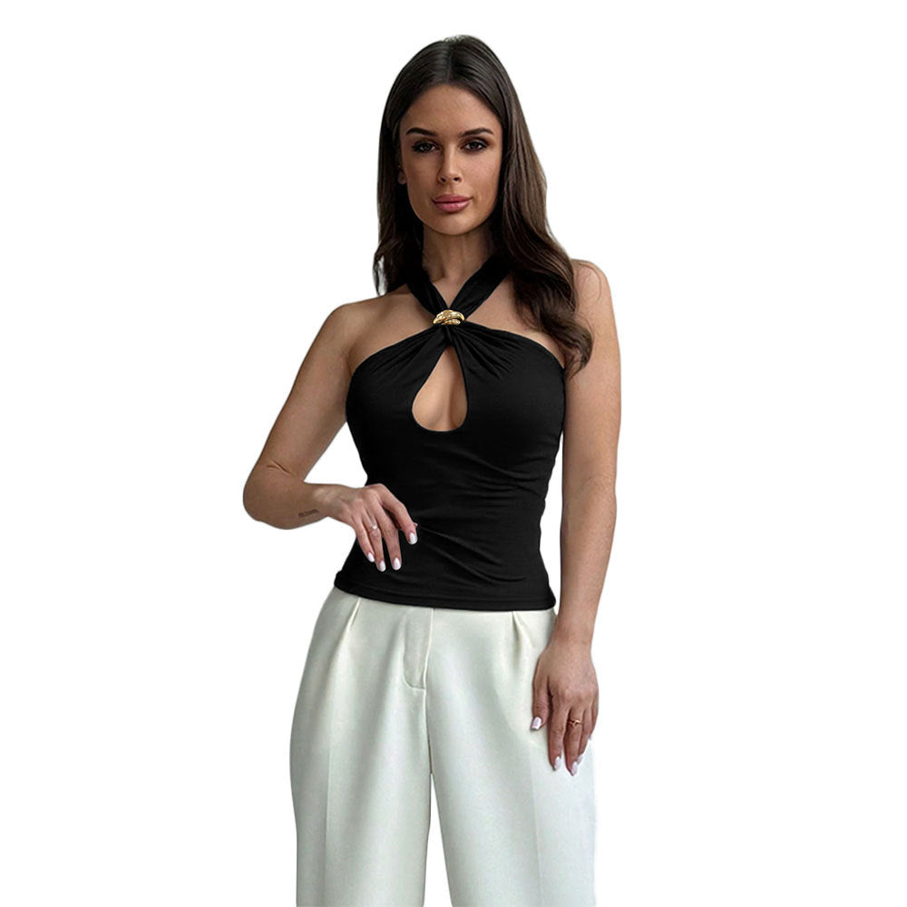 Fashion Spicy Girl Lace-up Vest For Inner Wear Or Outerwear, Beautiful Back Women's Top