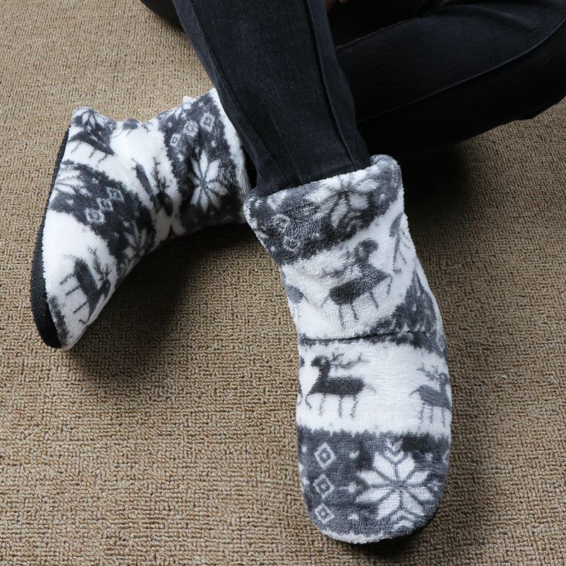 Soft Ankle Height House Slipper Booties in Various Patterns and Colors