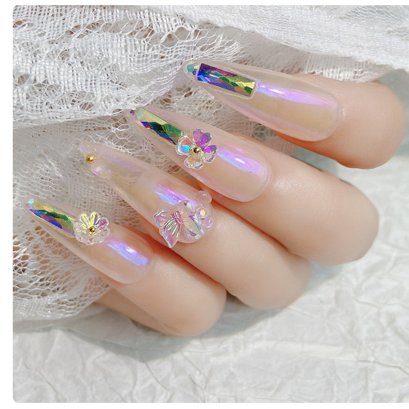 Women's 3D Nail Art Decorations in Iridescent Color Options