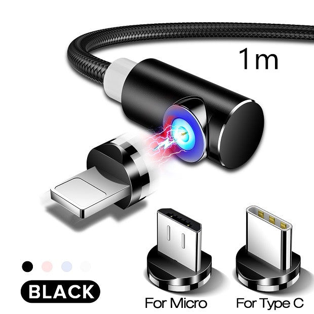 Magnetic Fast?Charging Cable With Swappable Micro?USB, Lightning, Type?C Heads