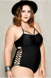 Dames plus size size size zwempak met zijuitsnijdingen