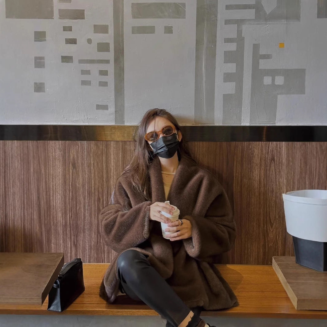 Short Leather Fur Coat Mink