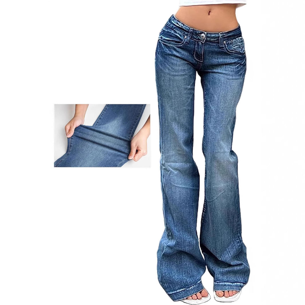Women's Jeans American Retro Spicy Girl Bell-bottom Pants Slim And Slimming Stretch