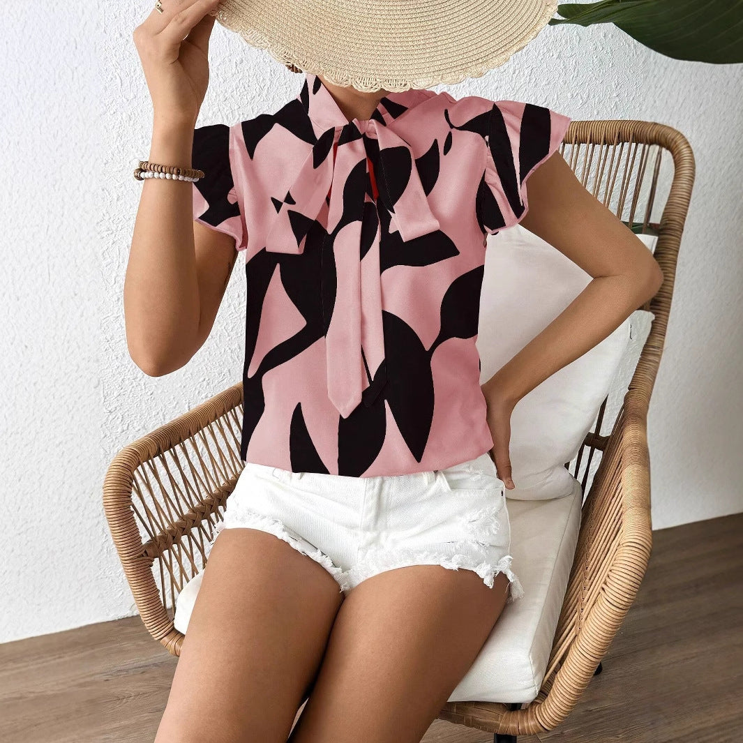 Stylish Short Sleeve Commuter Top For Modern Women