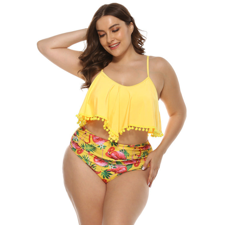 Women's Two Piece Tassel Crop Top Plus Size Bikini