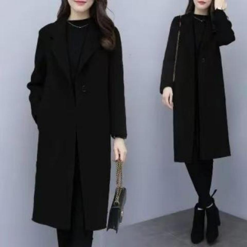 New Autumnwinter Wool Coat, Mid-length, Loose-fit, Korean Style
