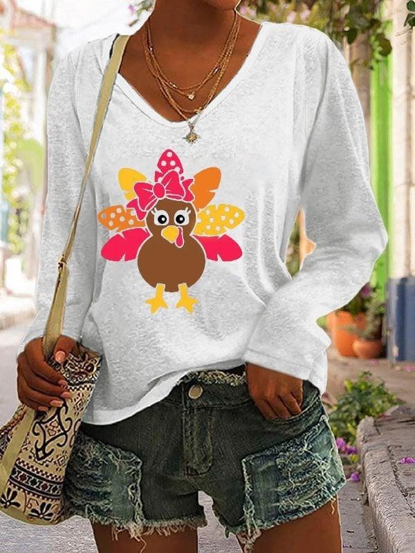 Women's Soft V-Neck Lightweight Christmas Shirt in Various Colors