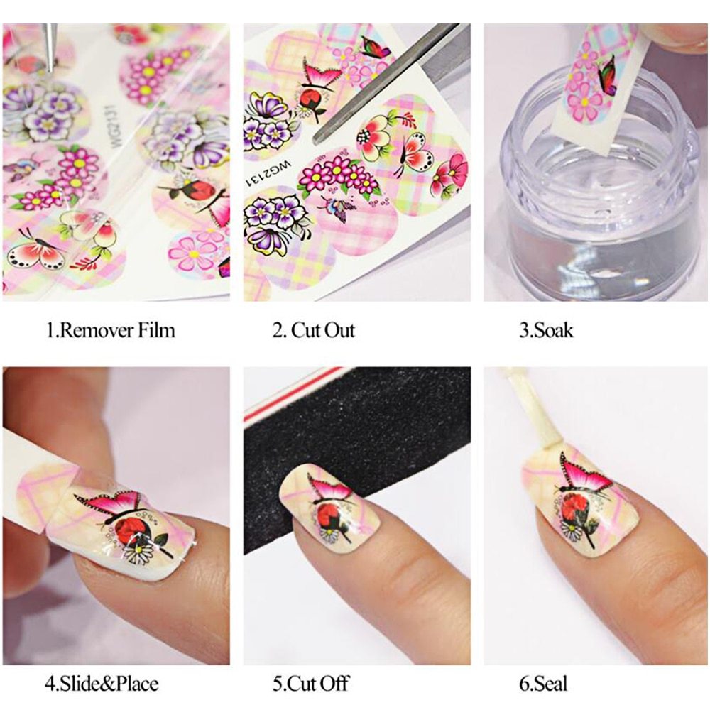 Damesbloemen nagelstickers voor accentnagels en valse nagels