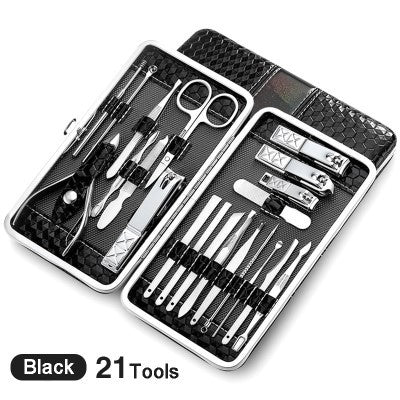 All In One Nail Manicure Kit with Included Case-Black-Theone Apparel
