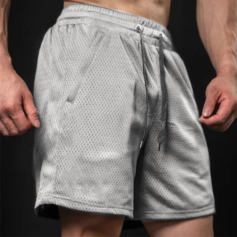 Breathable Mesh Quick-Dry Shorts for Active Comfort-Light Gray-Theone Apparel