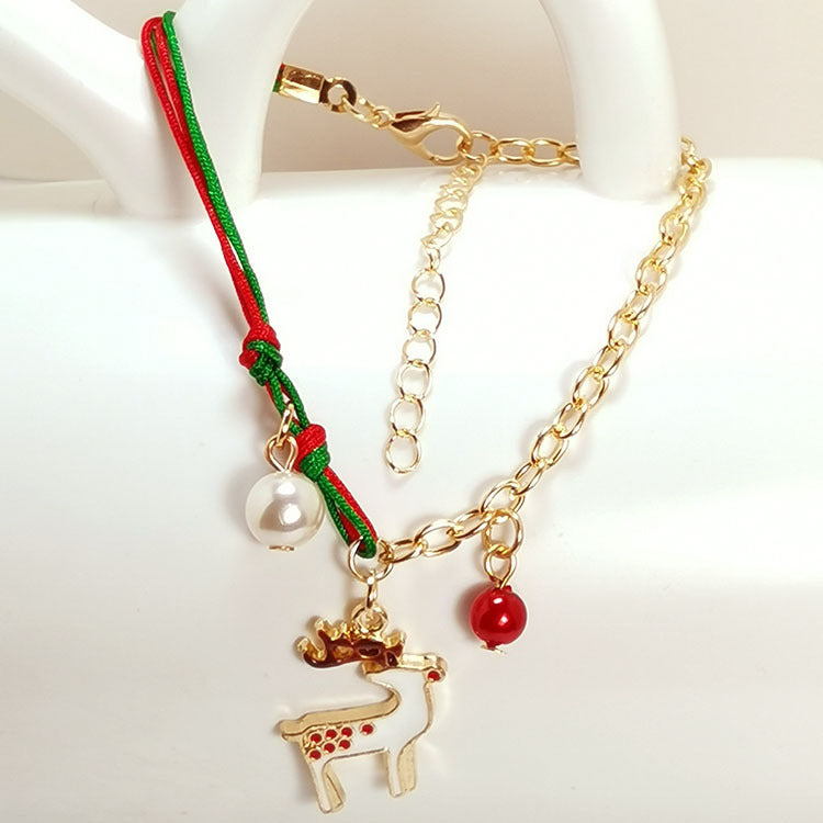 Christmas Chain & Rope Charm & Bead-Accent Bracelet in Assorted Styles-Deer-Theone Apparel
