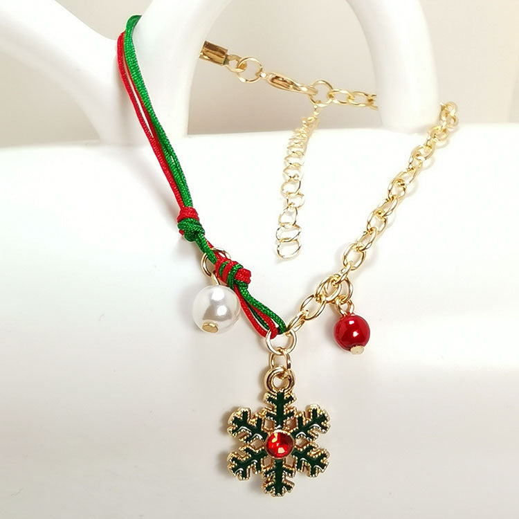 Christmas Chain & Rope Charm & Bead-Accent Bracelet in Assorted Styles-Snowflake-Theone Apparel