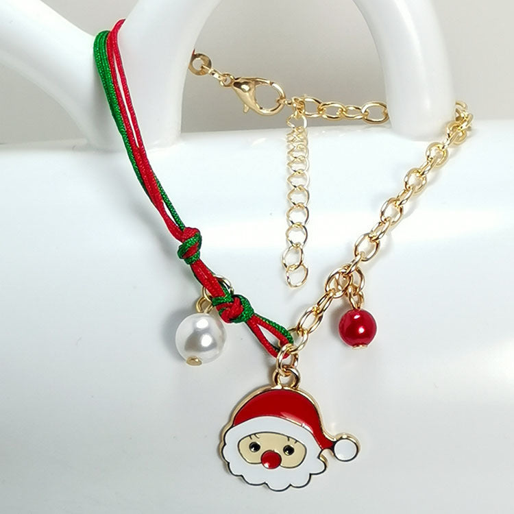 Christmas Chain & Rope Charm & Bead-Accent Bracelet in Assorted Styles-Santa Claus Face-Theone Apparel