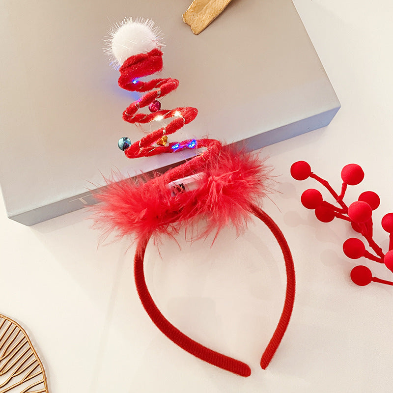 Christmas Tree Headband Hat with LED String Lights-52 Red Spring With Light-Theone Apparel