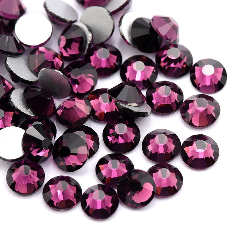 Colorful Rhinestone Jewel Nail Adornment in Multiple Colors-Dark Purple-Theone Apparel