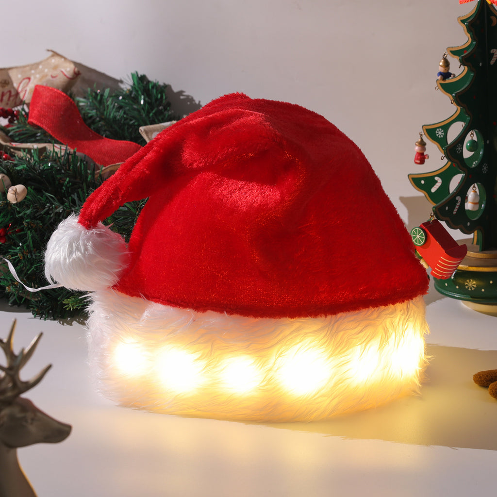 Cute Christmas Santa Hats with Built In Colorful LED Lights-Theone Apparel