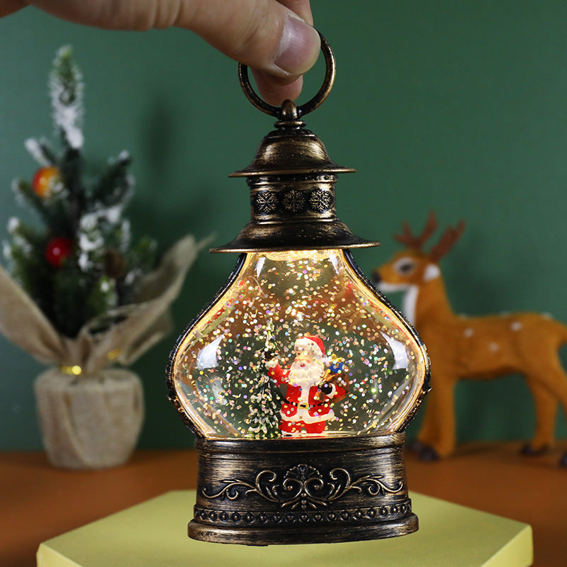 Cute Old Fashioned Christmas Snowglobe with Iron Wrought-Look-Old Man-Theone Apparel