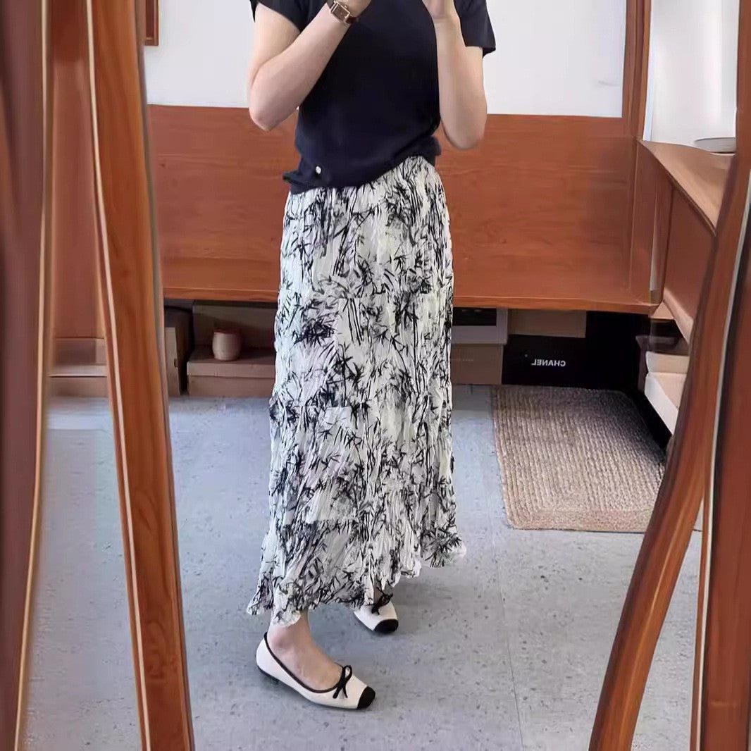 Elastic Waist A-Line Skirt Dress For Comfortable Chic-Theone Apparel