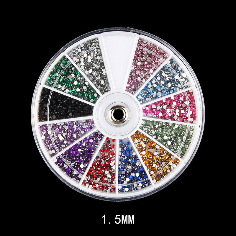 Fake Jewel Multicolored Nail Adornments for At Home Manicures-1.5MM-Theone Apparel