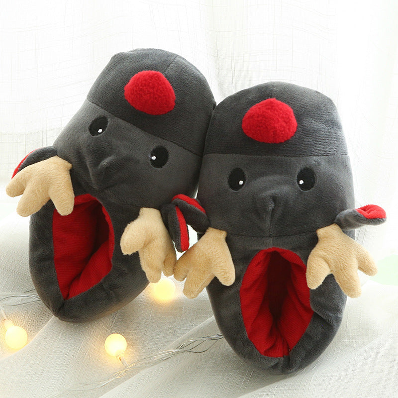 Full Foot Slip On Reindeer House Slippers with Warm Fleece Lining-Theone Apparel