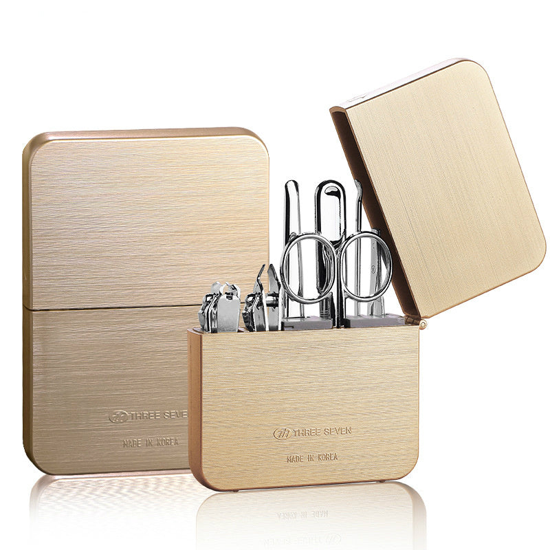 Full Metal Nail Clipper Set in Sleek Modern Case-Gold-Theone Apparel
