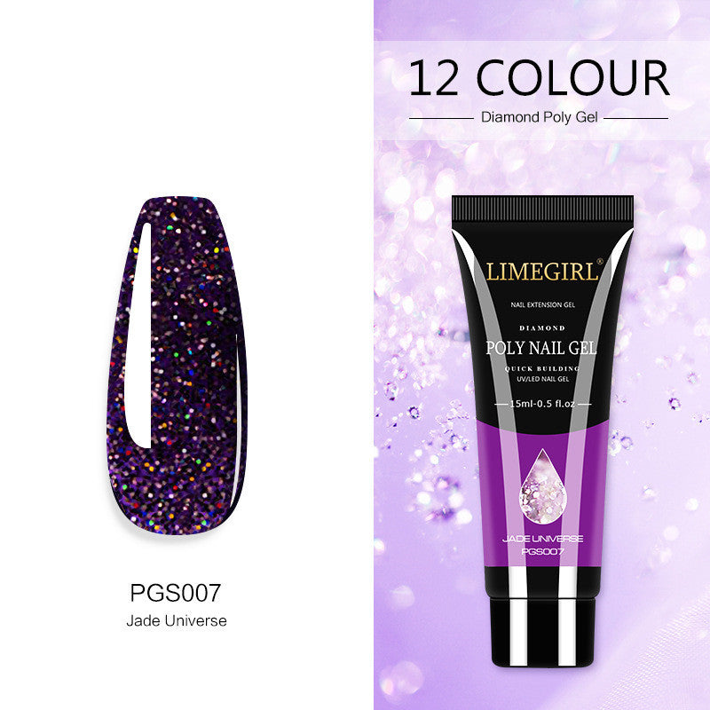 Glittery Multi Colored Poly Nail Gel in Squeeze Bottle-PJS007-Theone Apparel