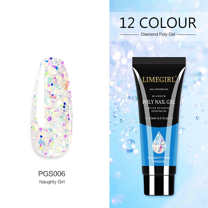 Glittery Multi Colored Poly Nail Gel in Squeeze Bottle-PJS006-Theone Apparel